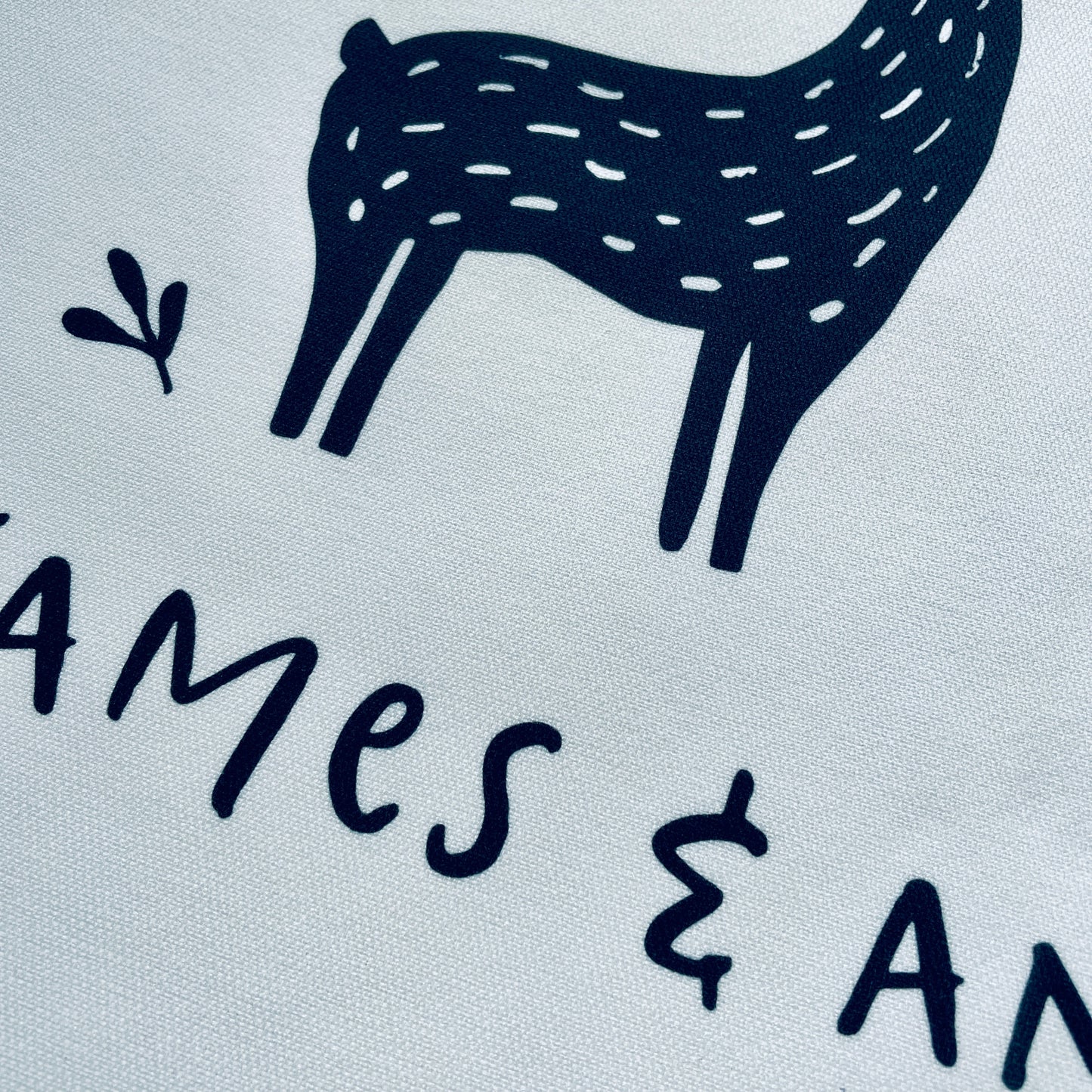 Personalised Stag Pair Tea Towel - 2nd Anniversary Cotton Gift