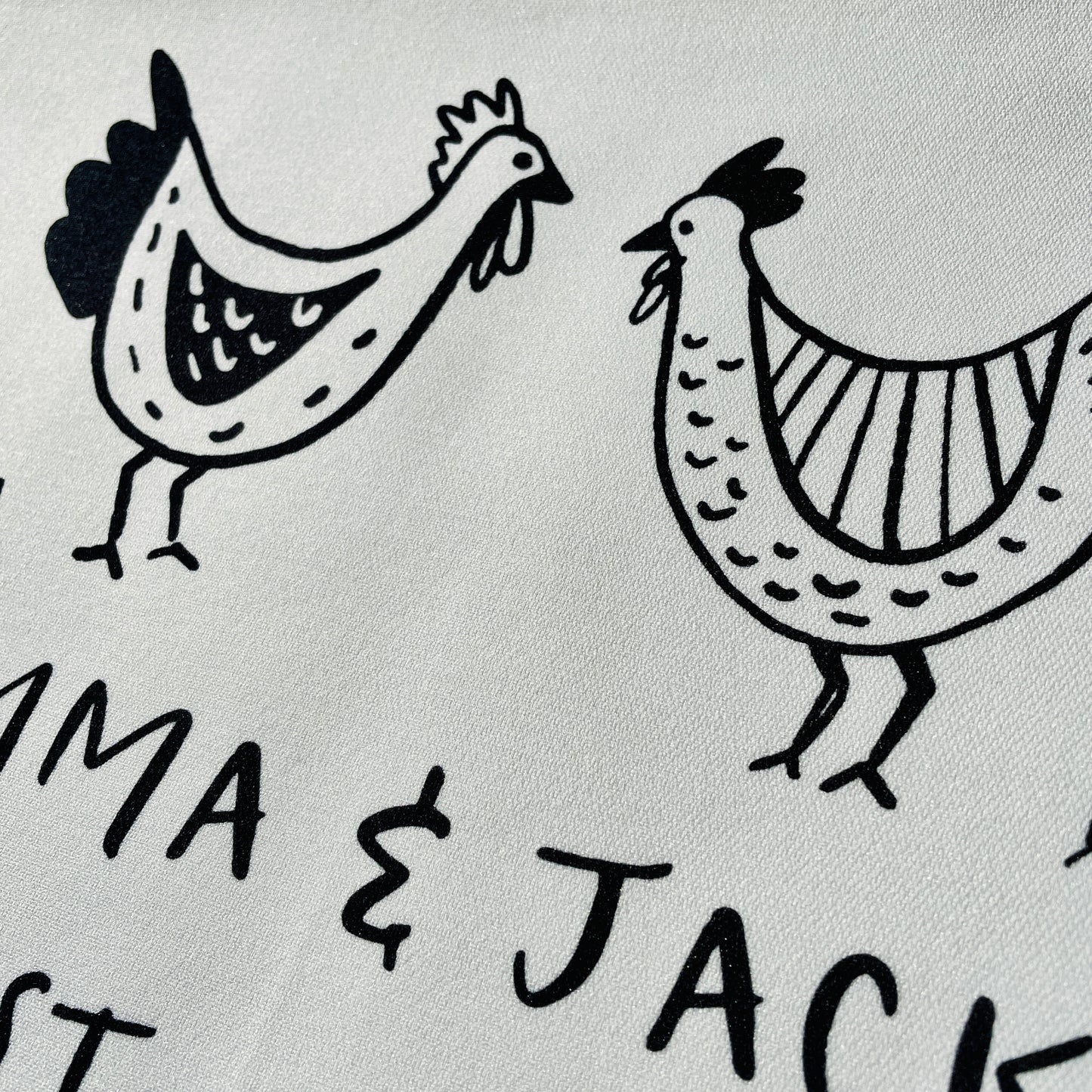 Personalised Chickens Tea Towel - 2nd Anniversary Cotton Gift