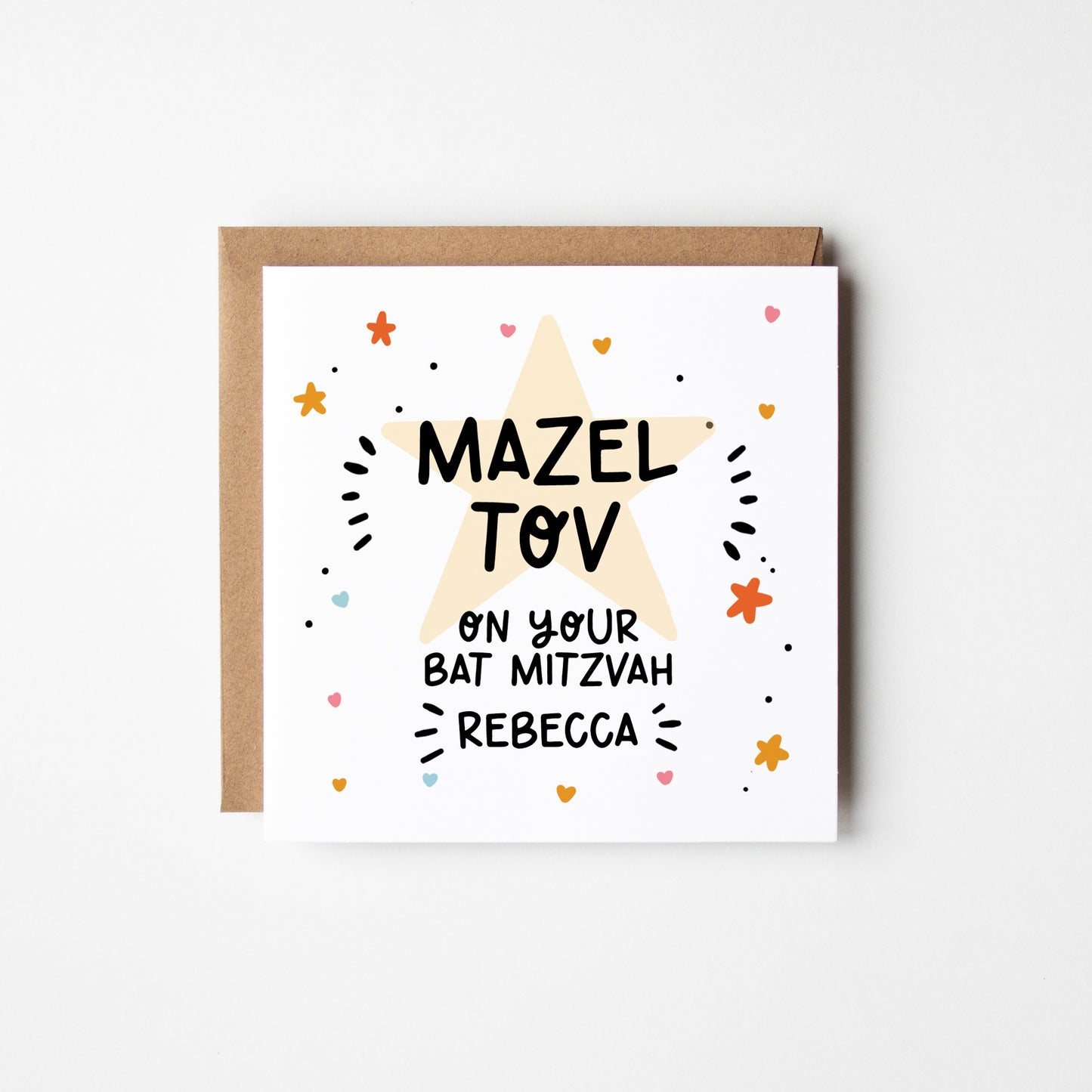 Mazel Tov on Your Bat/Bar Mitzvah Card • Personalised Bat Mitzvah Card • Bar Mitzvah Card • Mazel Tov Card •