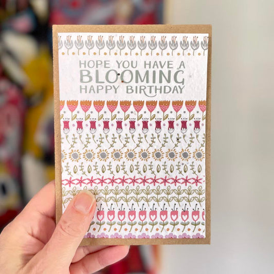 Plantable Birthday Card - Blooming Range - made from Seed paper