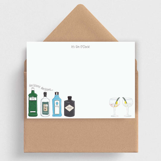 Gin Lovers Note Cards with Envelopes