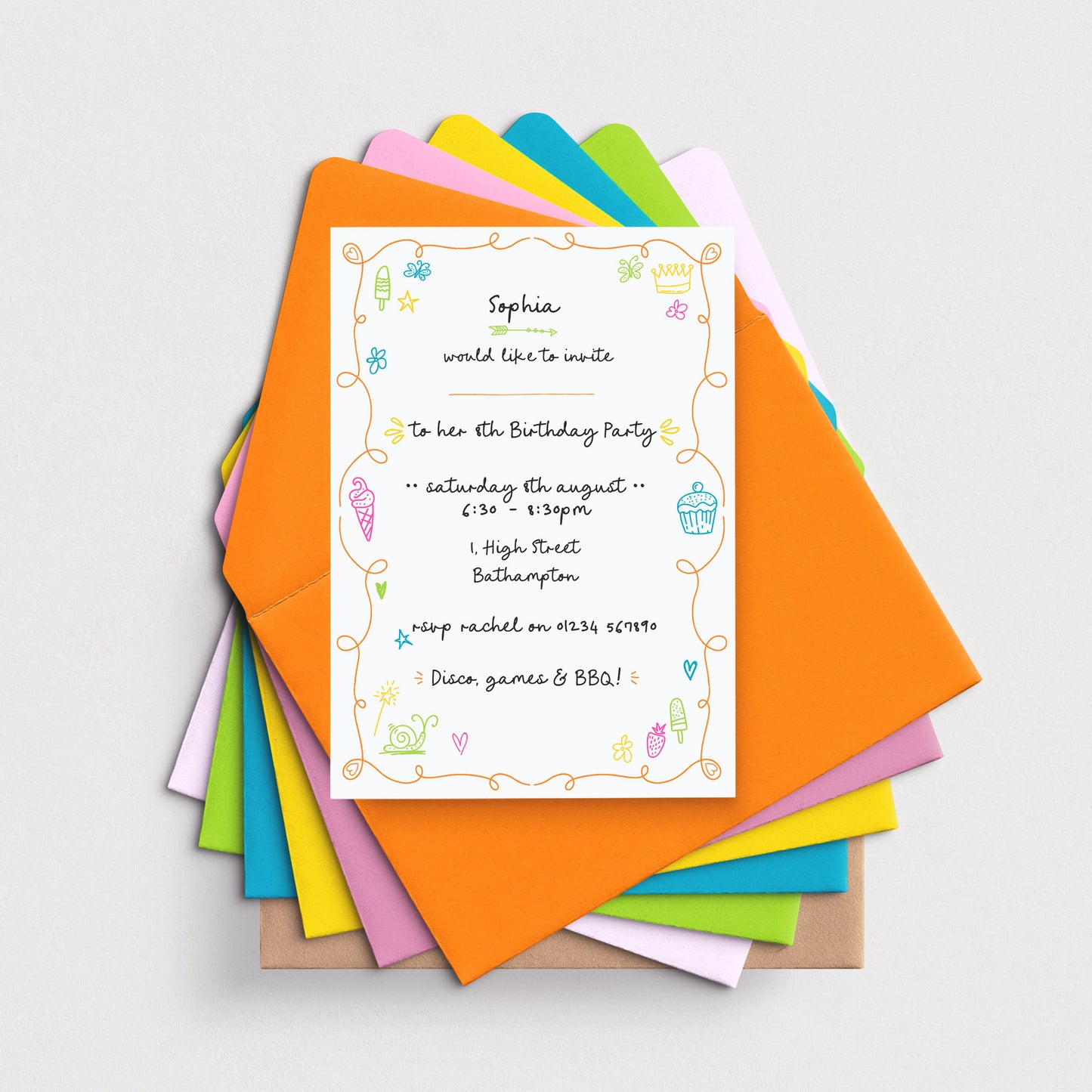 Children’s Handwritten Party Invitations