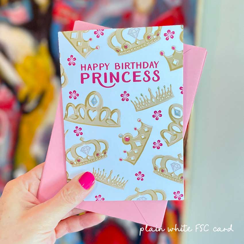 Happy Birthday Princess birthday card 