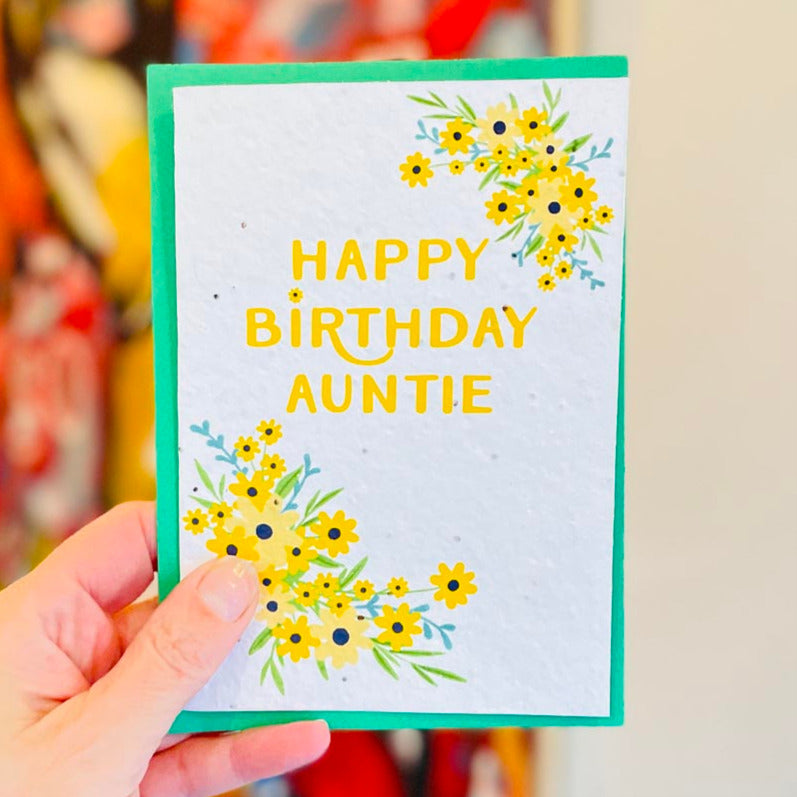 plantable auntite birthday card for Auntie