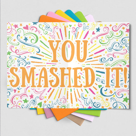 Congratulations card. "So Proud of You - You Smashed It!" "Congratulations" - Well Done Card, You Did It Card, Passed Exams, Passed Test