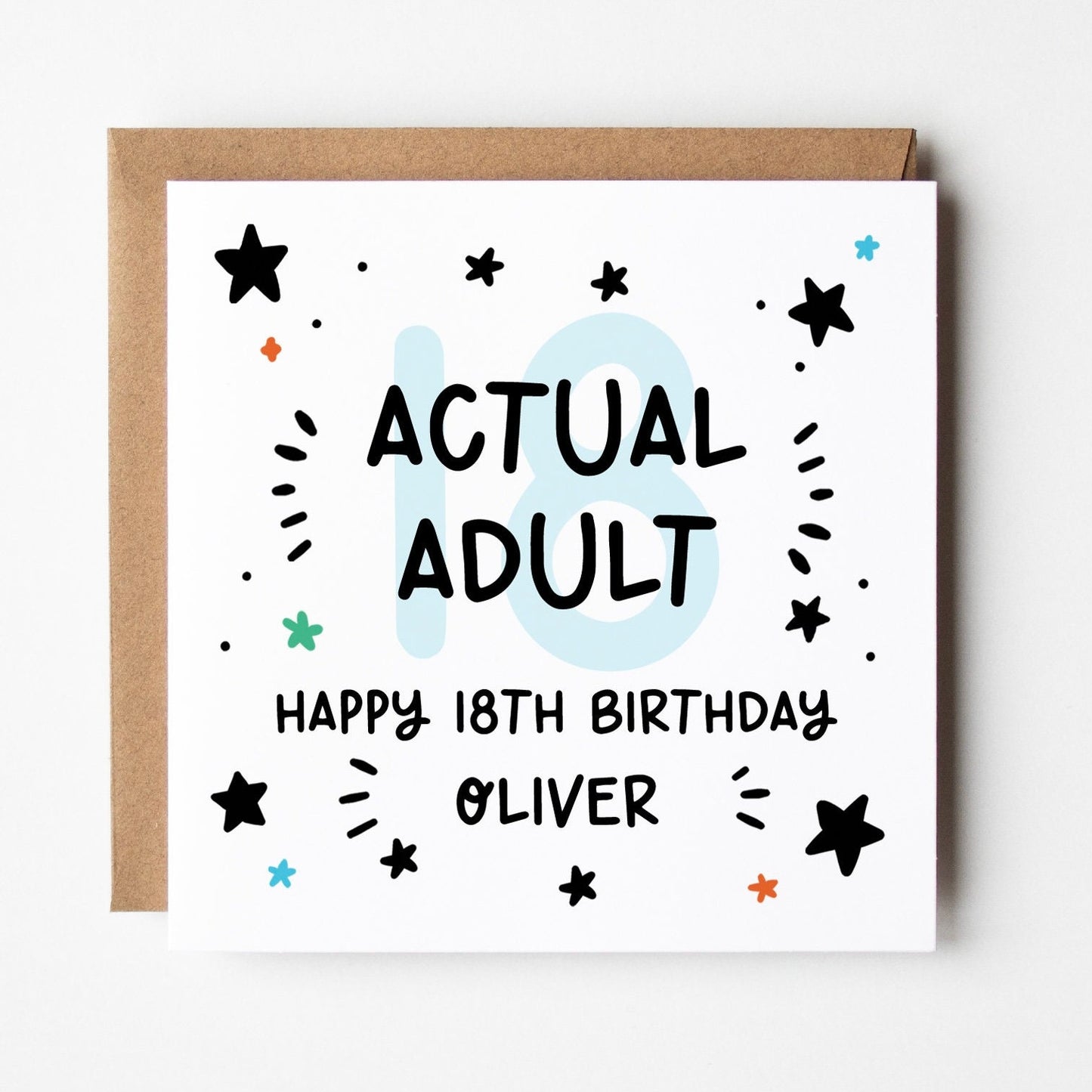 18th Birthday Card • Personalised 18th Birthday Card For Boys • Actual Adult 18th Birthday Card •