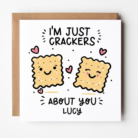 I'm Crackers About You Card • Personalised Funny Anniversary Card • Funny Love You Card •