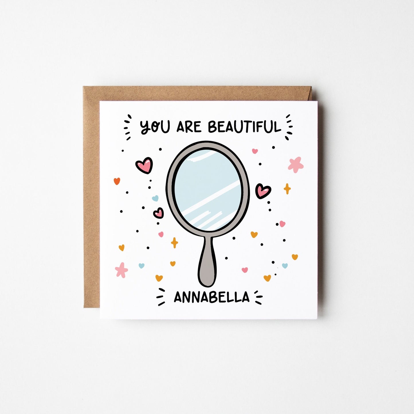 You Are Beautiful Card • Personalised Thinking of You Card • You Are Enough Card •