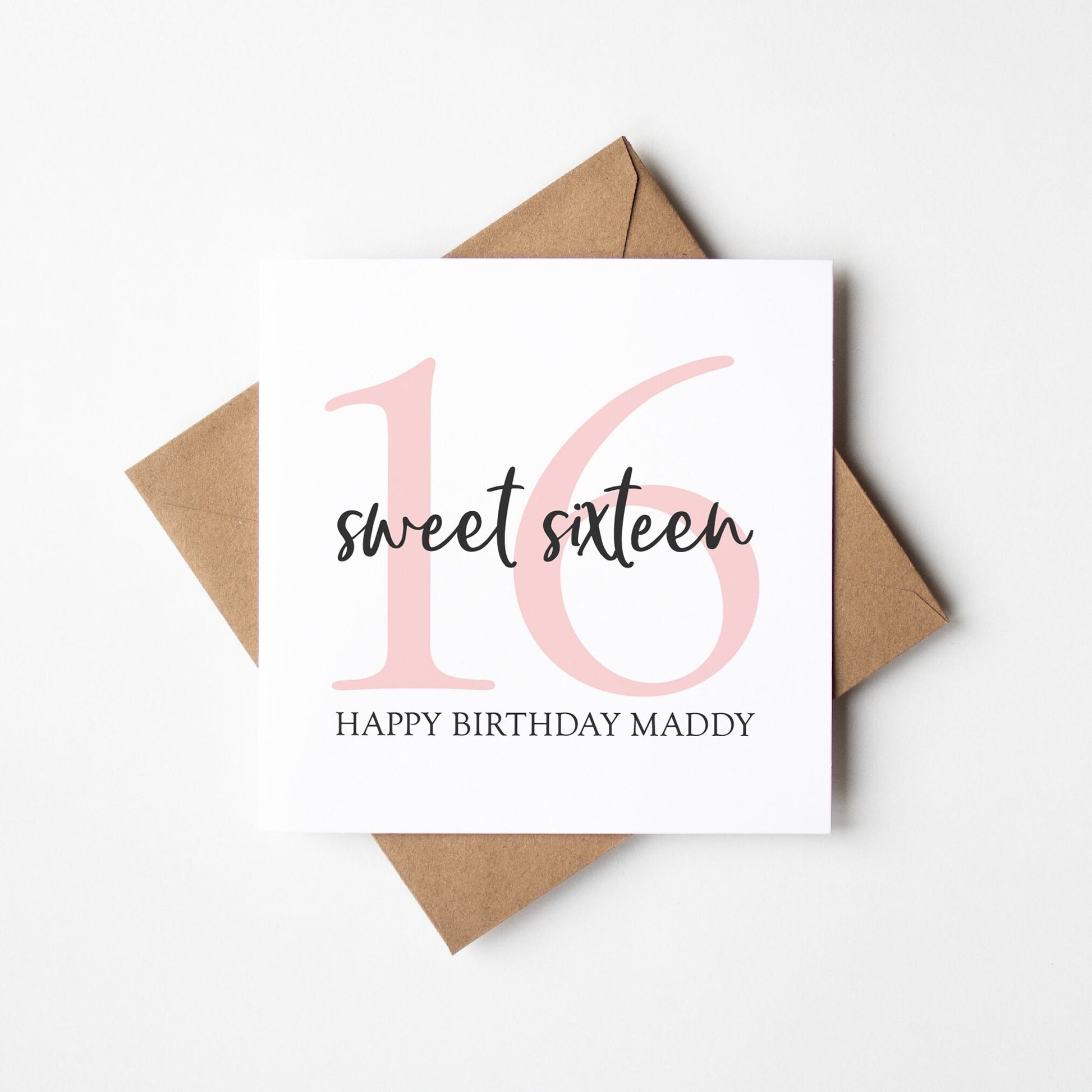 16th Birthday Card • Personalised Sweet Sixteen Birthday Card For Girls • Personalised 16th Birthday Card •