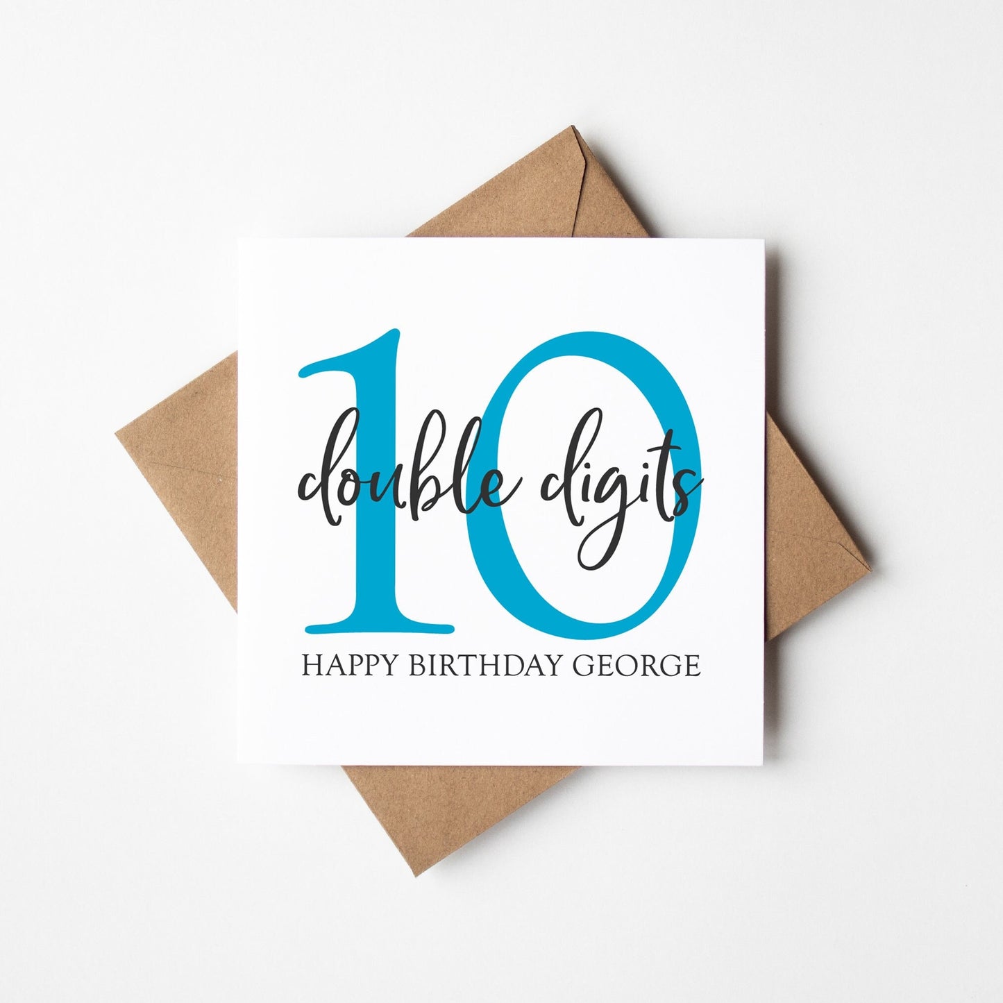 10th Birthday Card • Personalised 10th Birthday Card For Boys • 10 Today Birthday Card • Double Digits