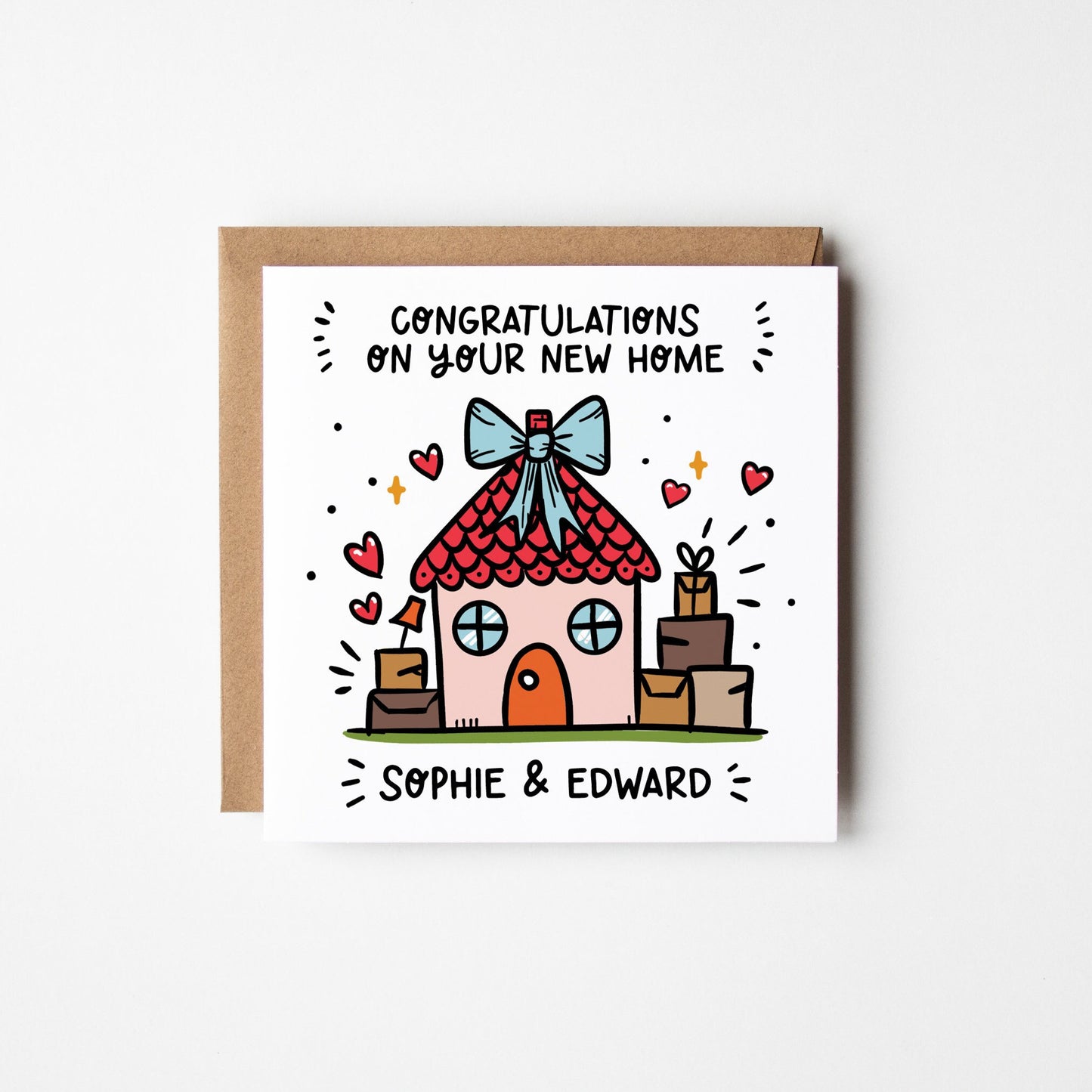 Congratulations New Home Card • Personalised New Home Card • Cute Housewarming Card •