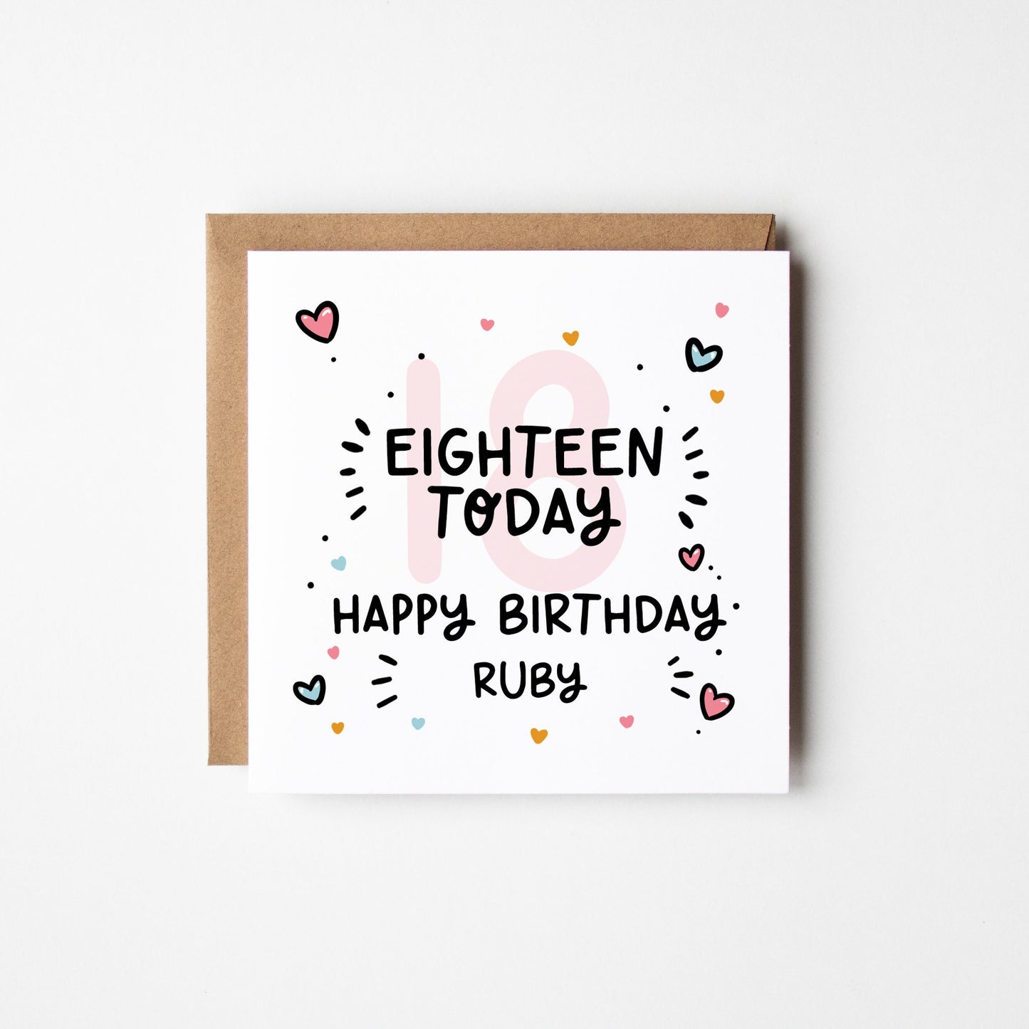 18 Today Birthday Card • Personalised 18th Birthday Card For Girls • Girls 18th Birthday Card •