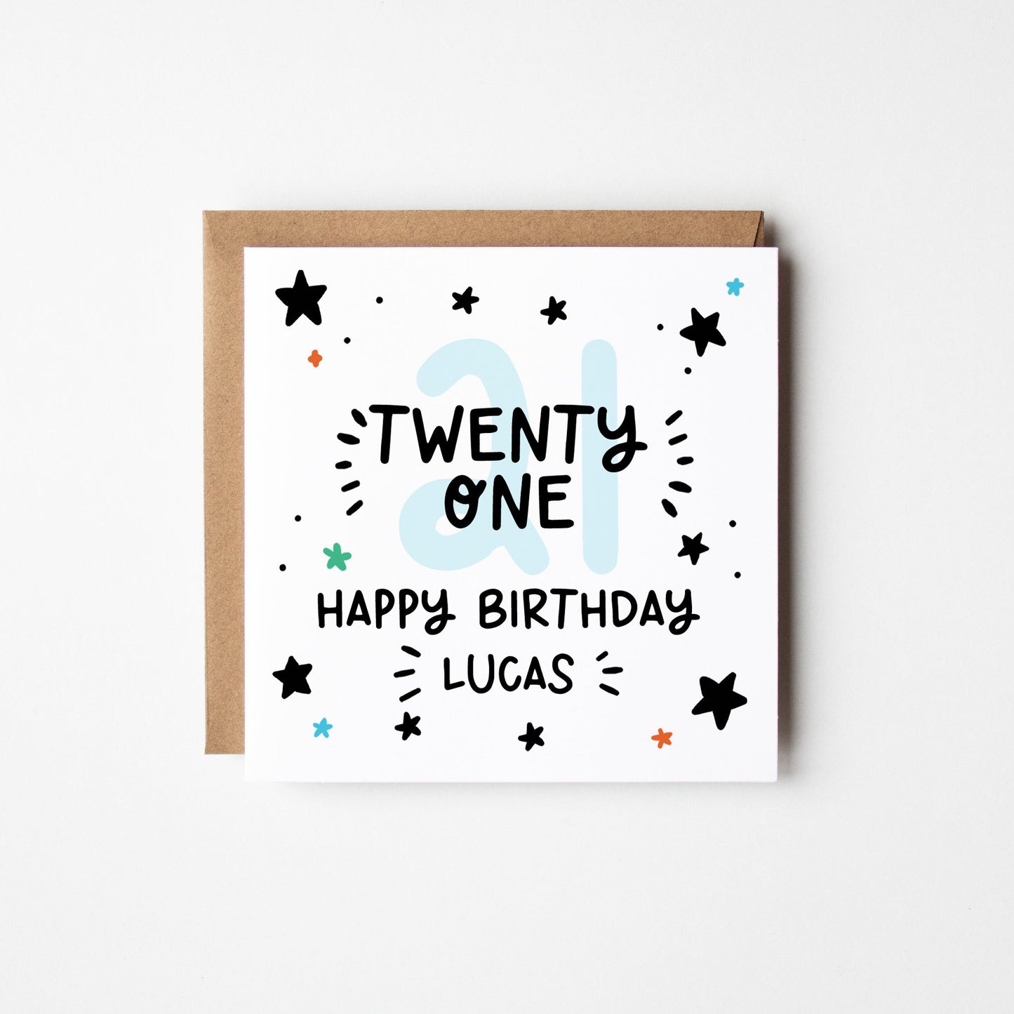 21 Today Birthday Card • Personalised 21st Birthday Card For Him • Boys 21st Birthday Card •