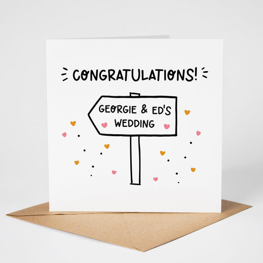 Wedding Card • Personalised Congratulations You&#39;re Married Card • Wedding Day Wedding Sign Card • Congratulations You Got Married •