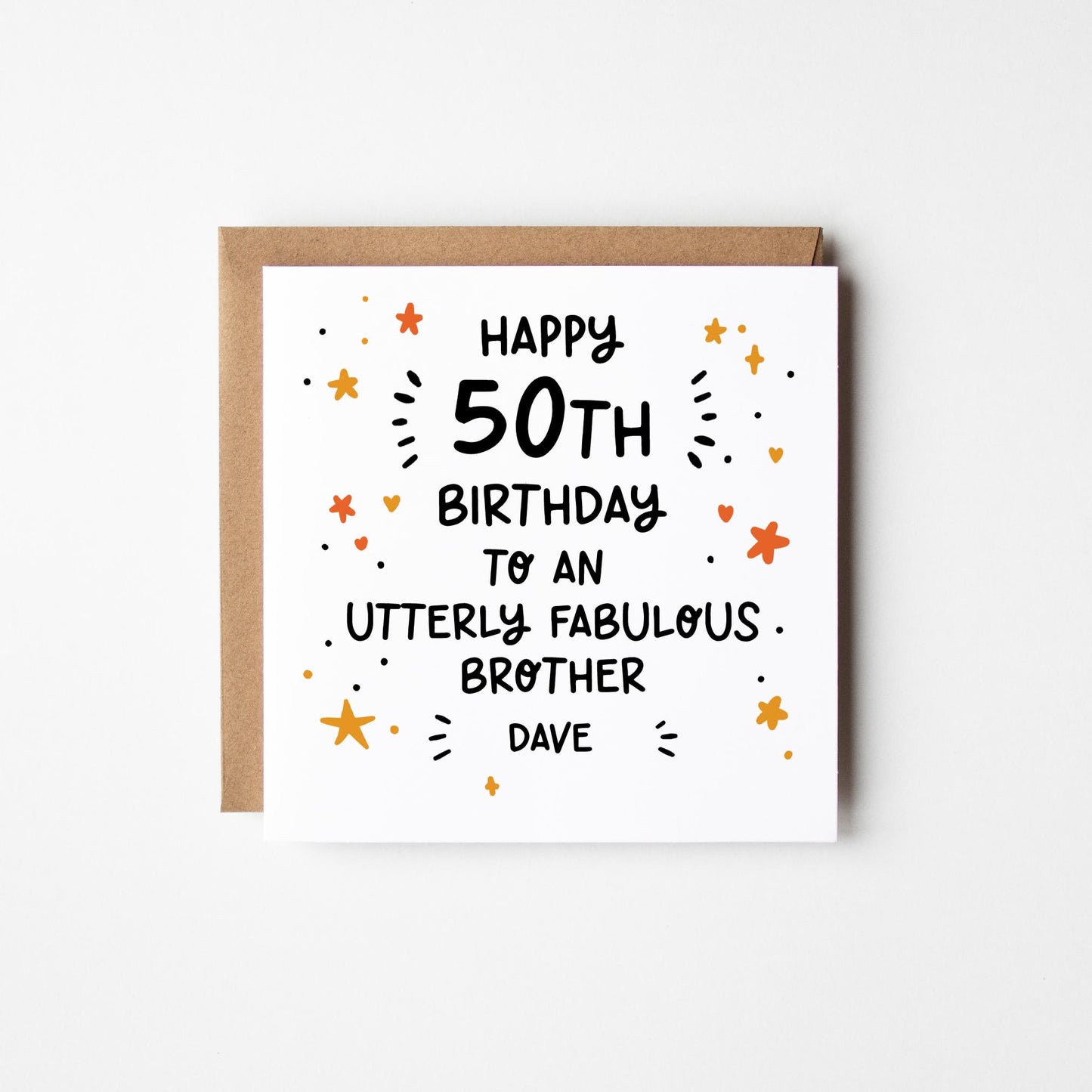 Utterly Fabulous Brother 50th Birthday Card • Personalised 50th Birthday Card • Personalised Birthday Card 50th Birthday •