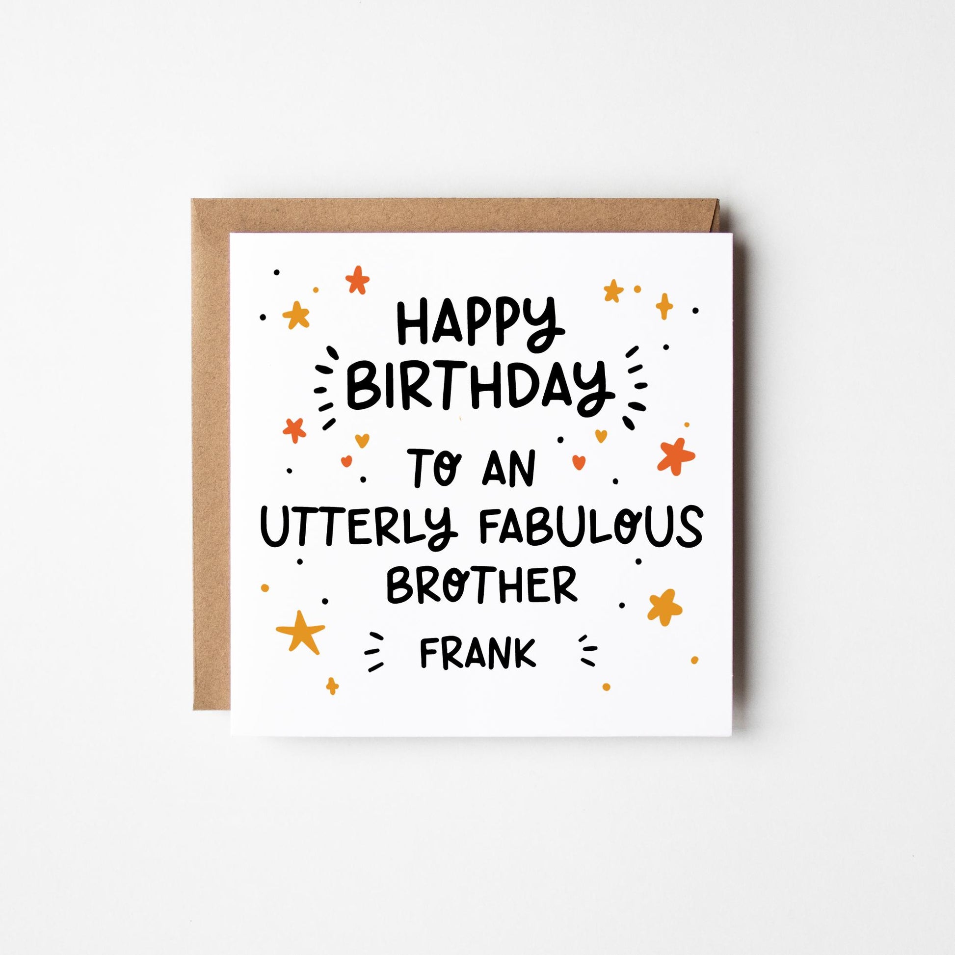 Utterly Fabulous brother Birthday Card • Personalised Birthday Card •