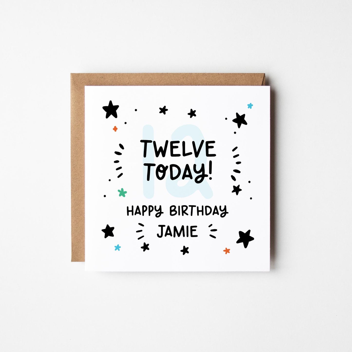 Personalised 12th Birthday Card • Birthday Number Card • Boy&#39;s Birthday Card •