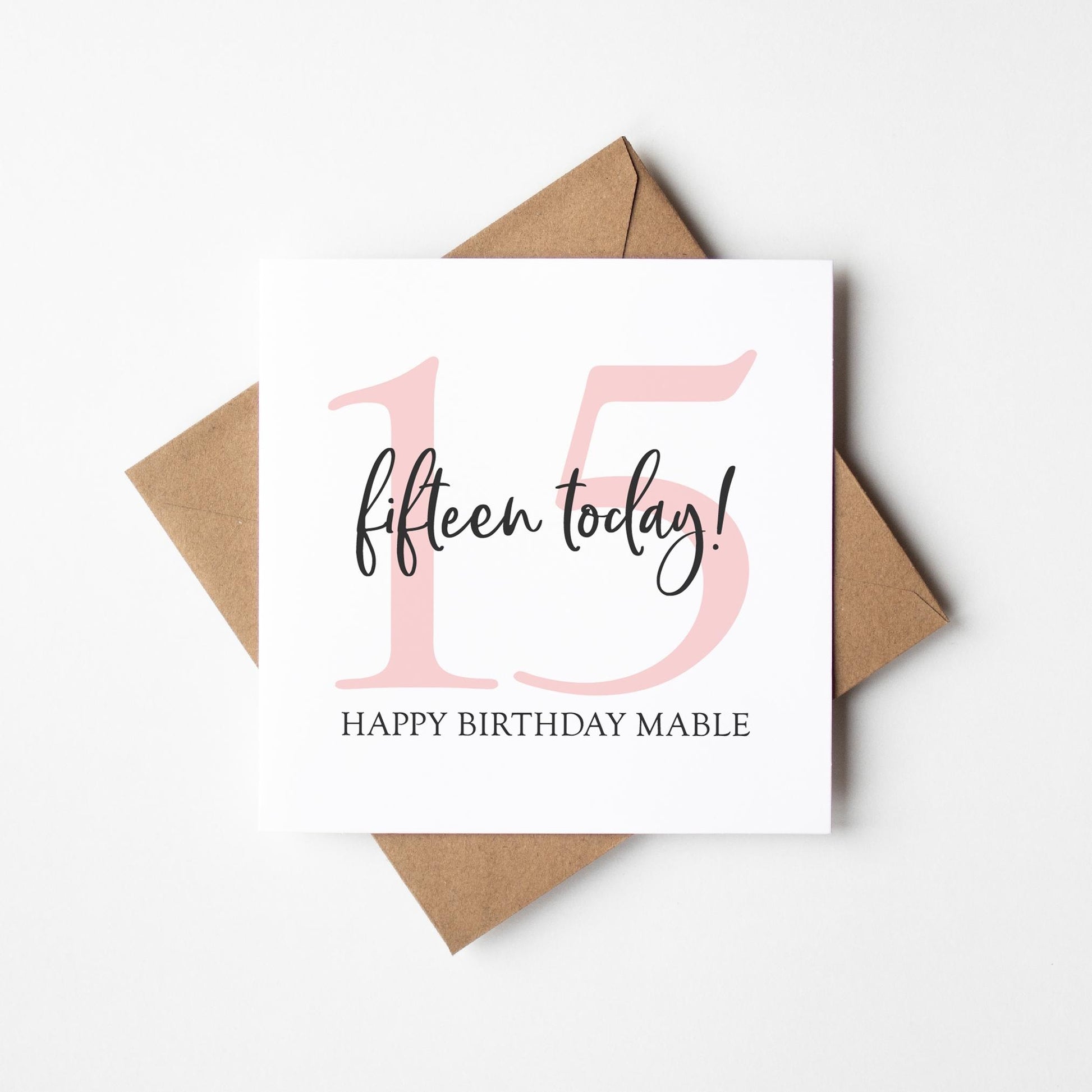 Personalised 15th Birthday Card • Birthday Number Card • Girl&#39;s Birthday Card •