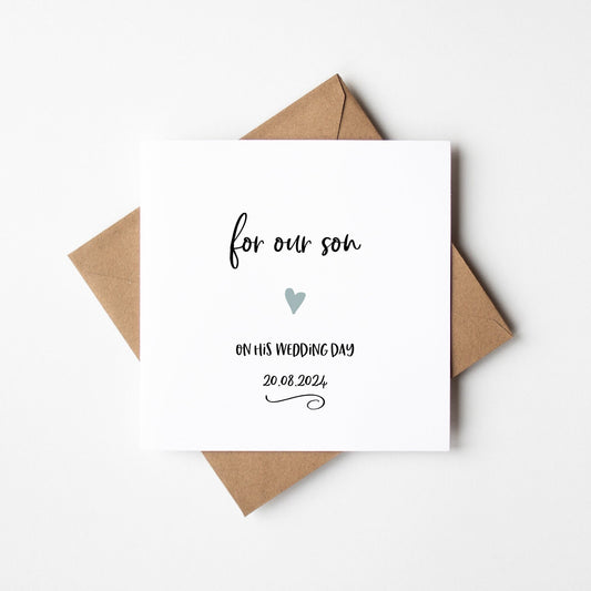 Son Wedding Card • Personalised Son Wedding Card • Card for our Son on his Wedding Day •