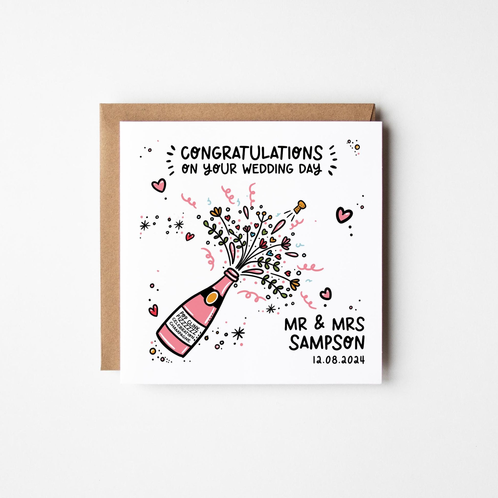 Personalised Mr & Mrs Wedding Card • Wedding Day Card • Congratulations You Got Married •