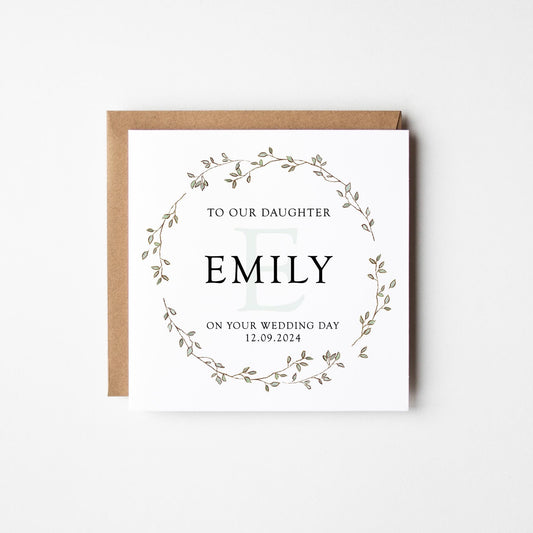 Daughter Wedding Card • Personalised Daughter Wedding Card • Card for our Daughter on her Wedding Day •