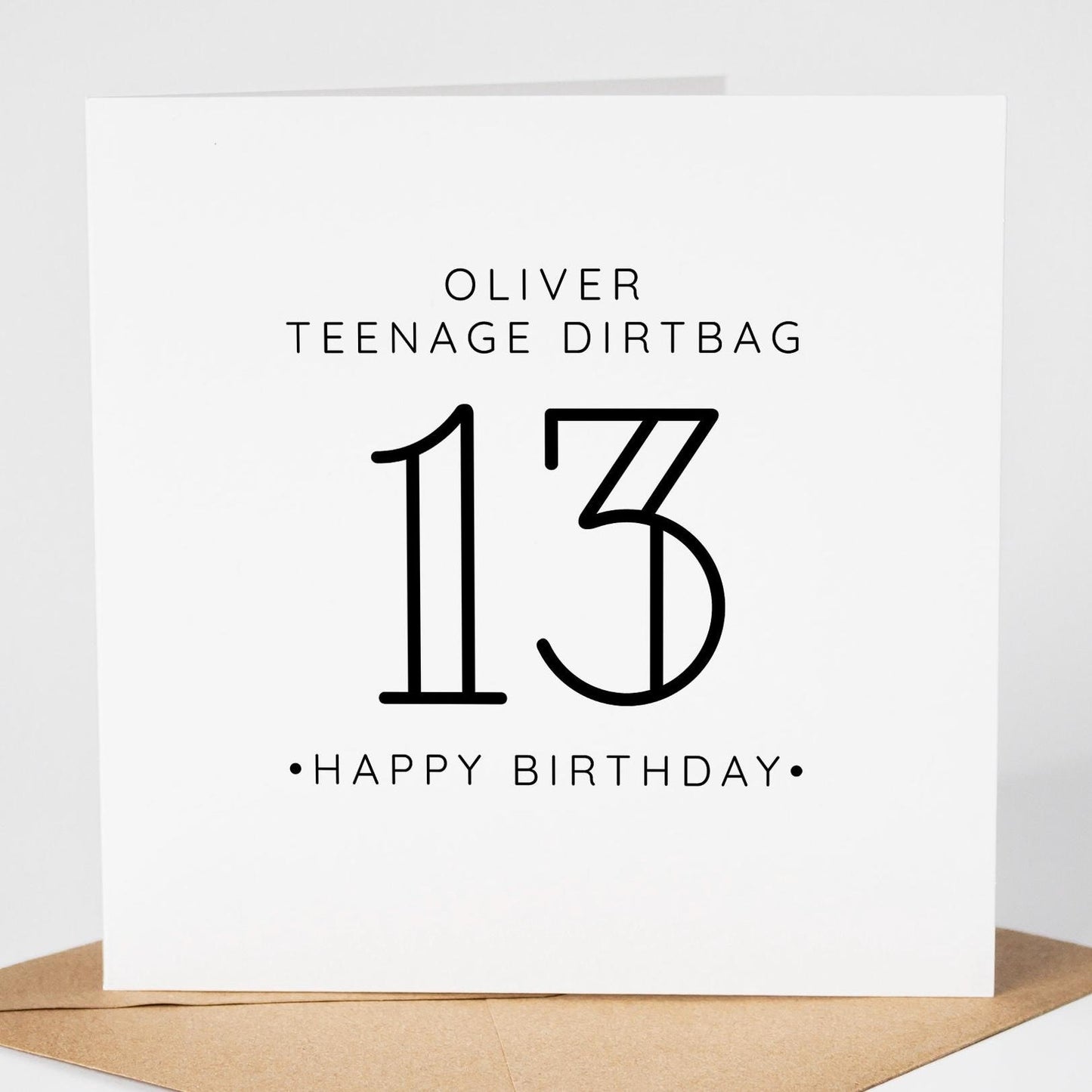 13th Birthday Card • Personalised Teenage Dirtbag 13th Birthday Card • 13 Today Teenagers Birthday Card • Teenage Boy • Teenage Girl