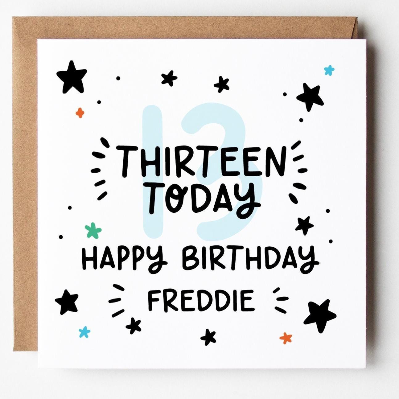 13 Today Boy's Birthday Card • Personalised Teenage Birthday Card For Boys • 13 Today Teenagers Birthday Card • Teenage Boy