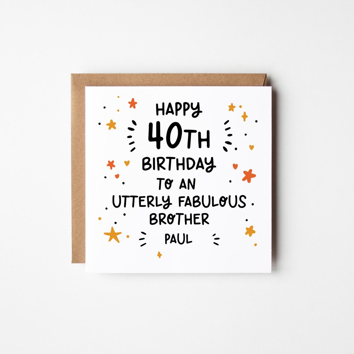 Utterly Fabulous brother 40th Birthday Card • Personalised 40th Birthday Card • Personalised Birthday Card 40th Birthday •