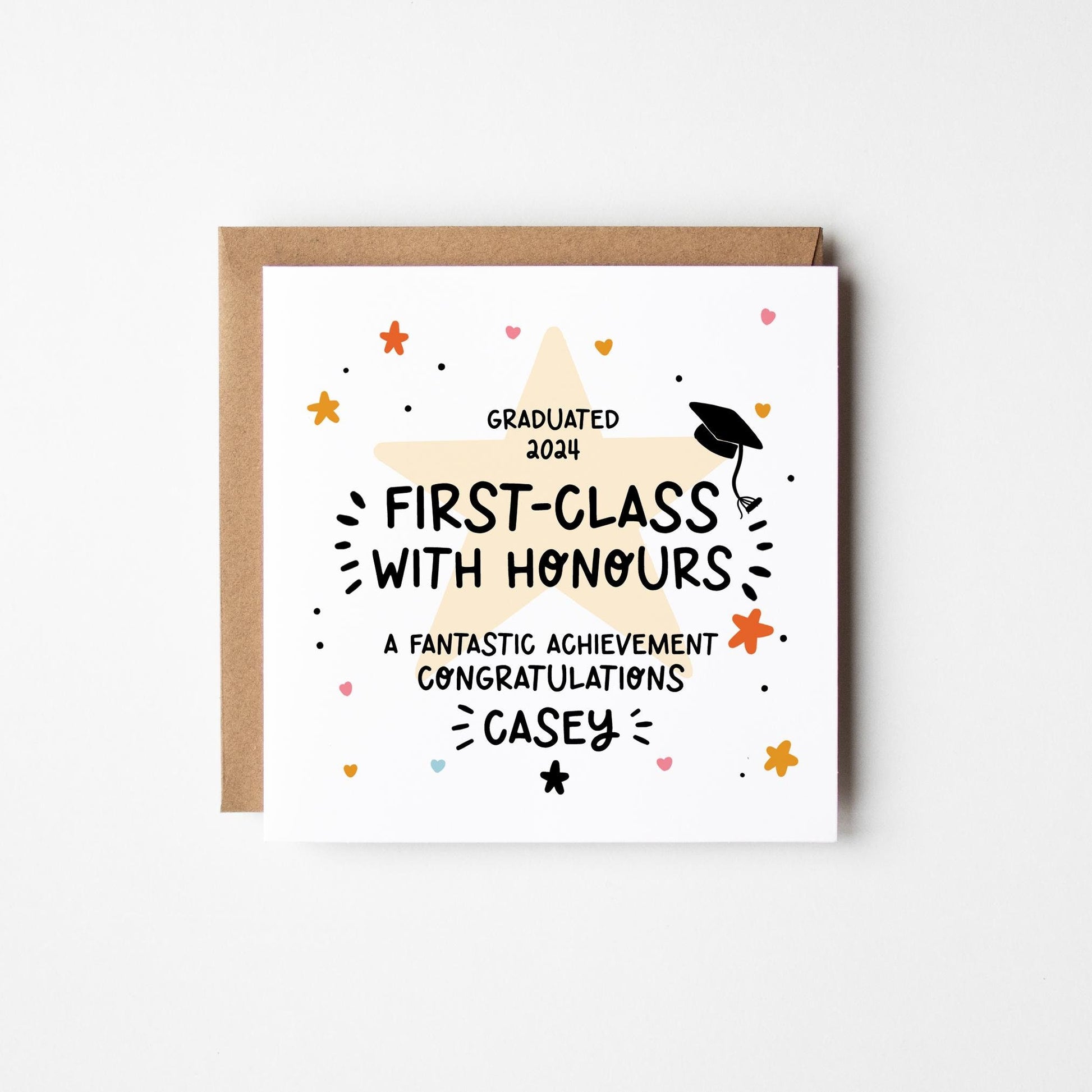 First Class With Honours Graduation Card • Personalised Graduation Card • You Graduated Congratulations Graduation Card •