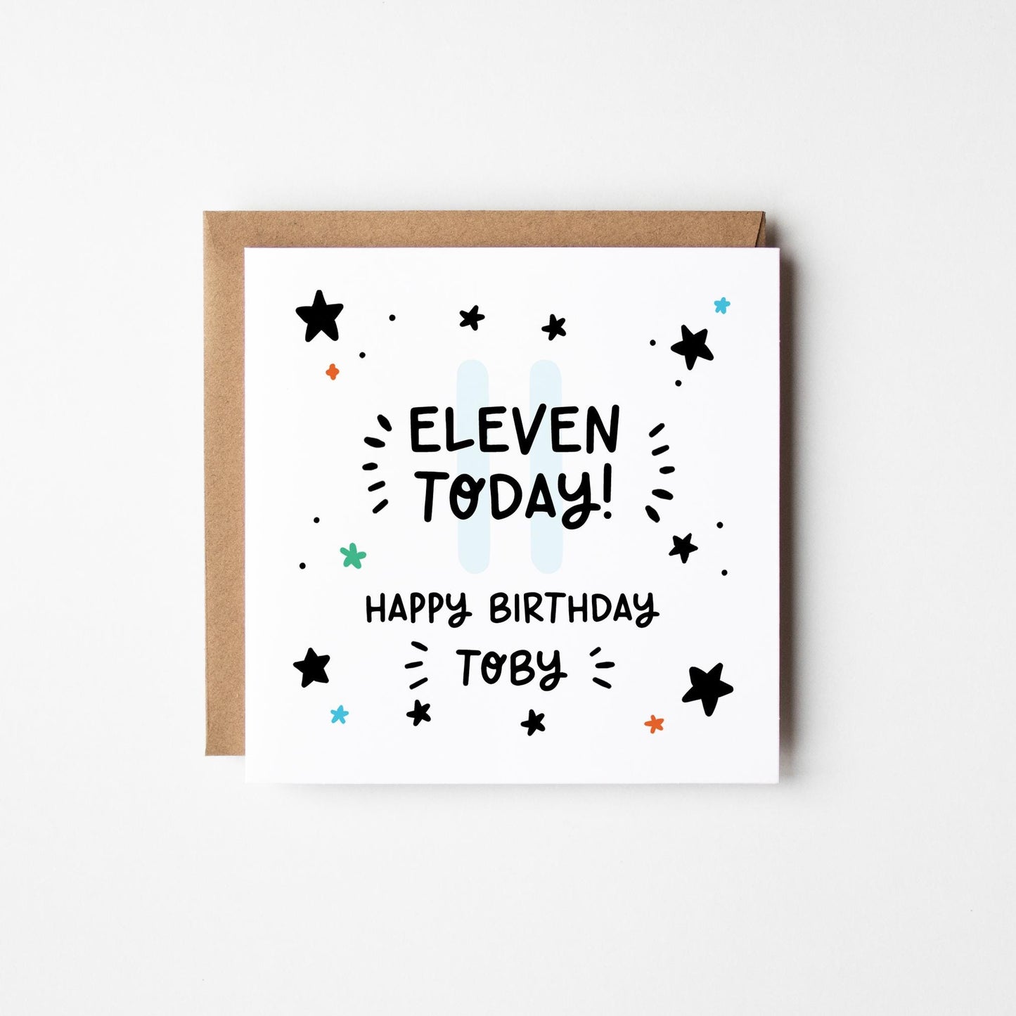 Personalised 11th Birthday Card • Birthday Number Card • Boy&#39;s Birthday Card •