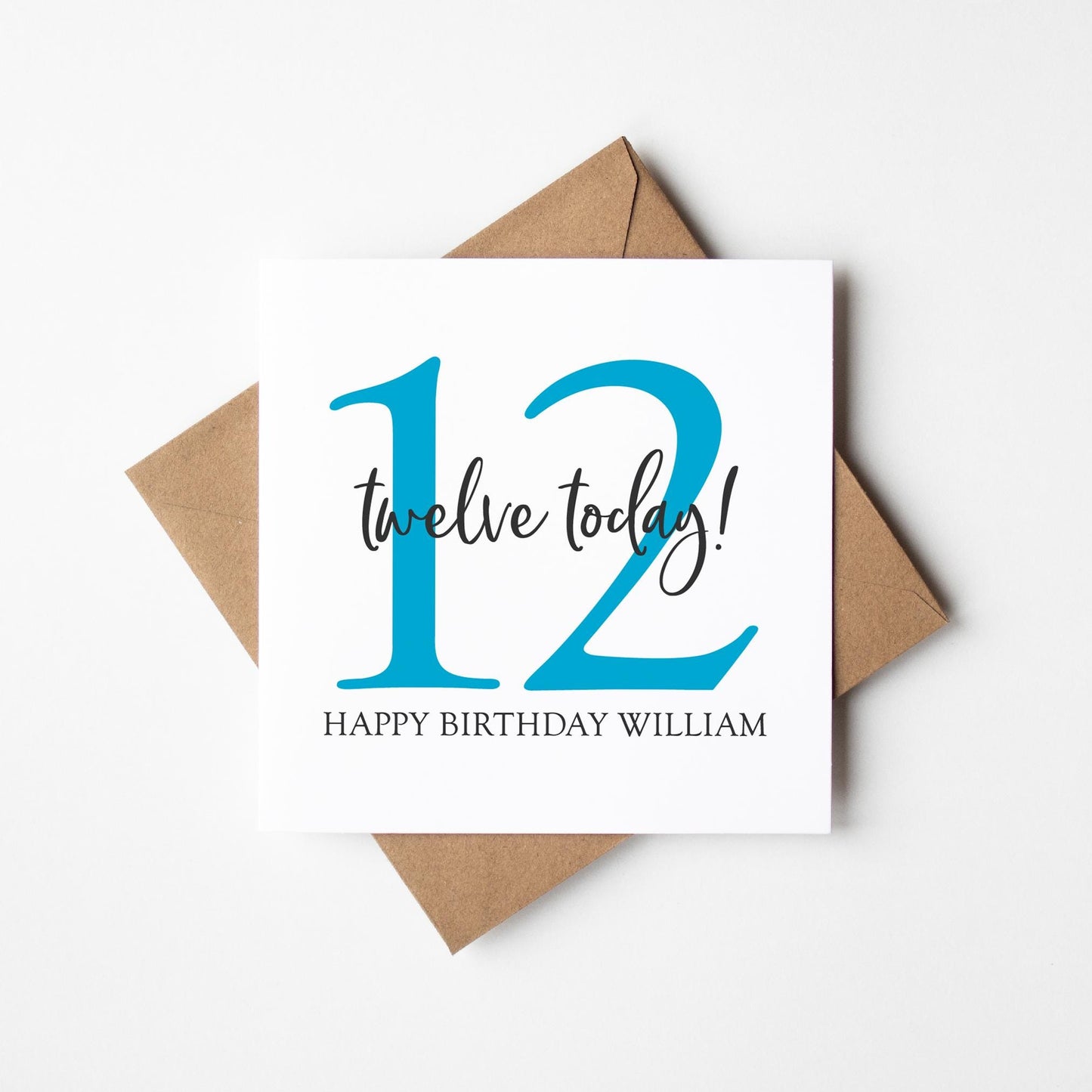 Personalised 12th Birthday Card • Birthday Number Card • Boy&#39;s Birthday Card •