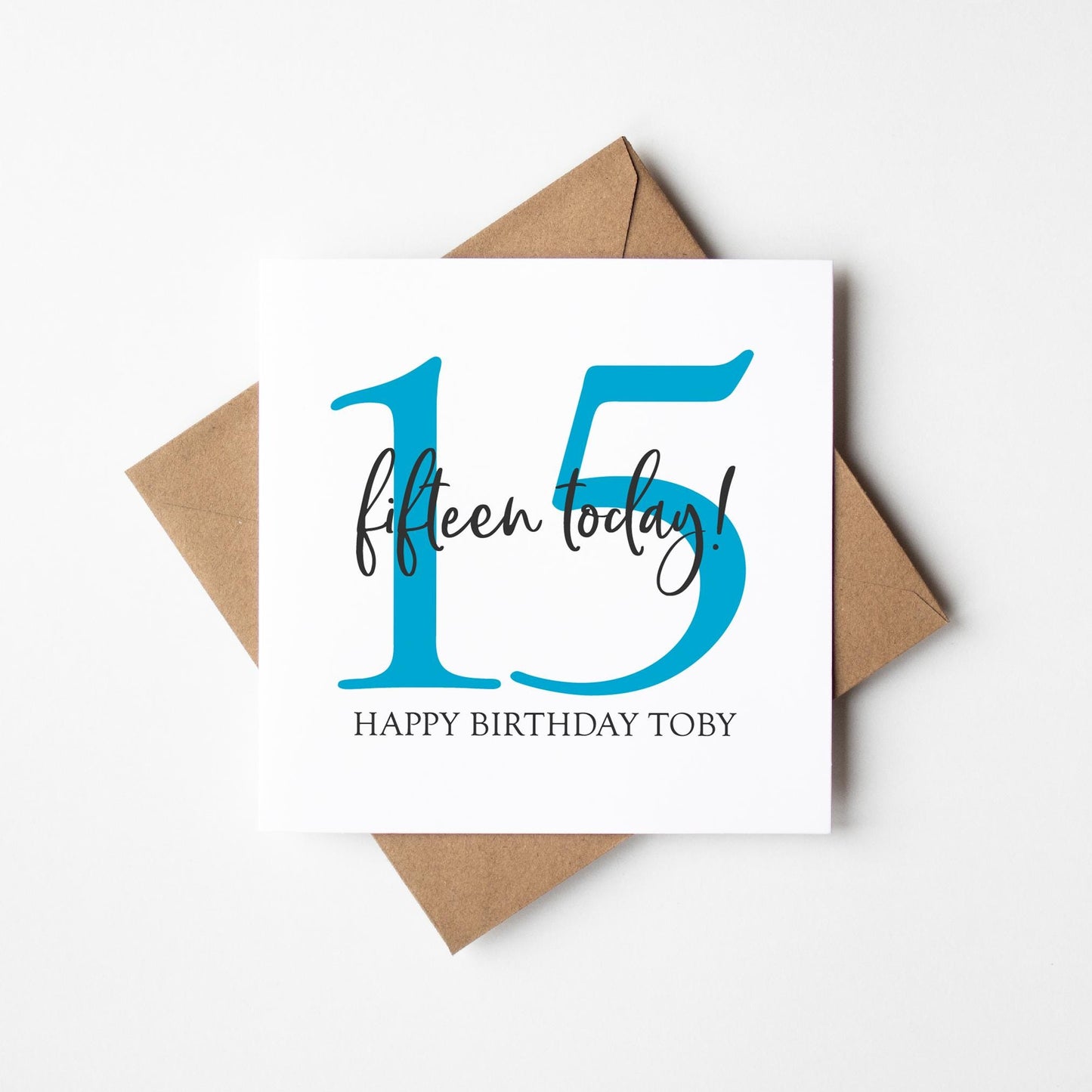 Personalised 15th Birthday Card • Birthday Number Card • Boy&#39;s Birthday Card •