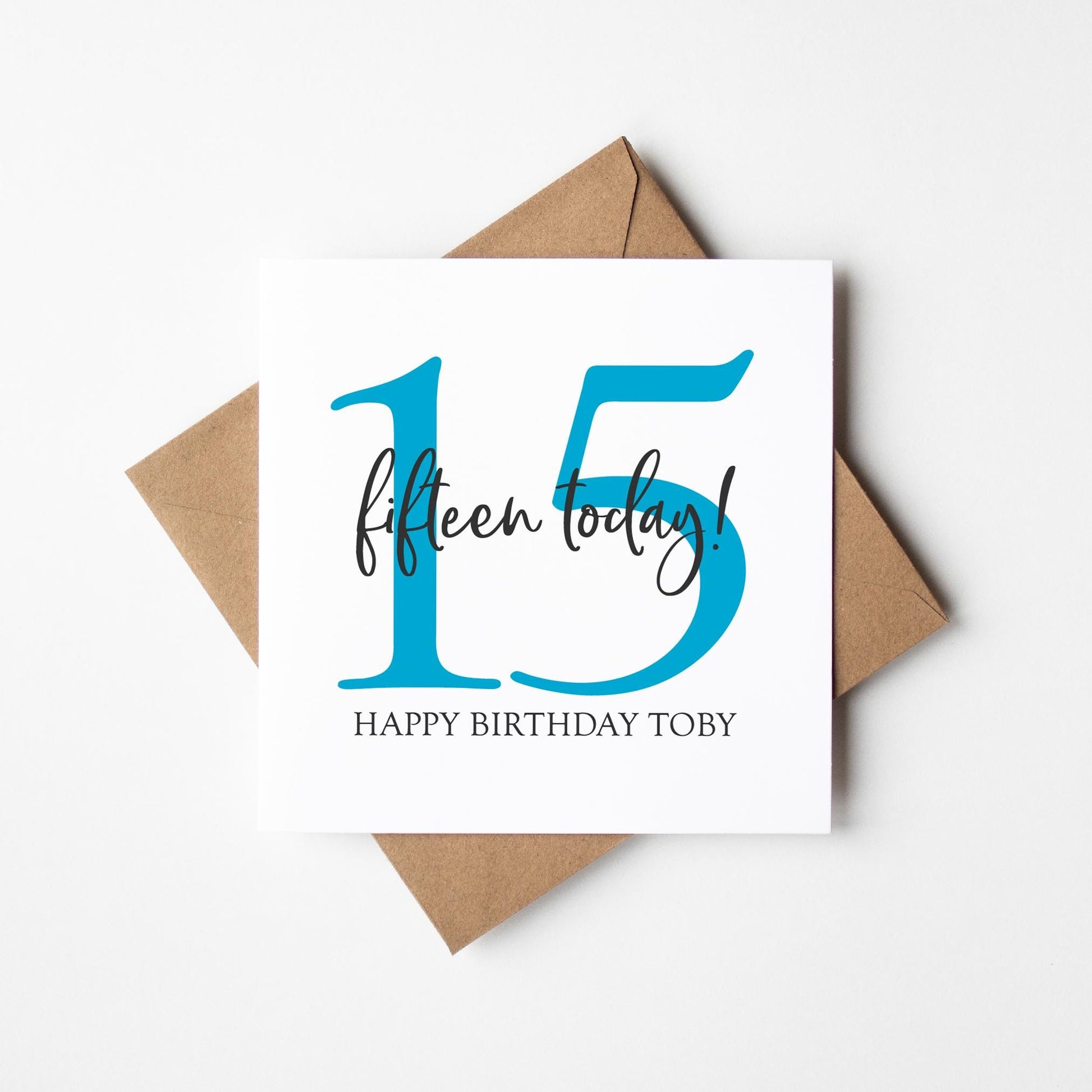 Personalised 15th Birthday Card • Birthday Number Card • Boy&#39;s Birthday Card •