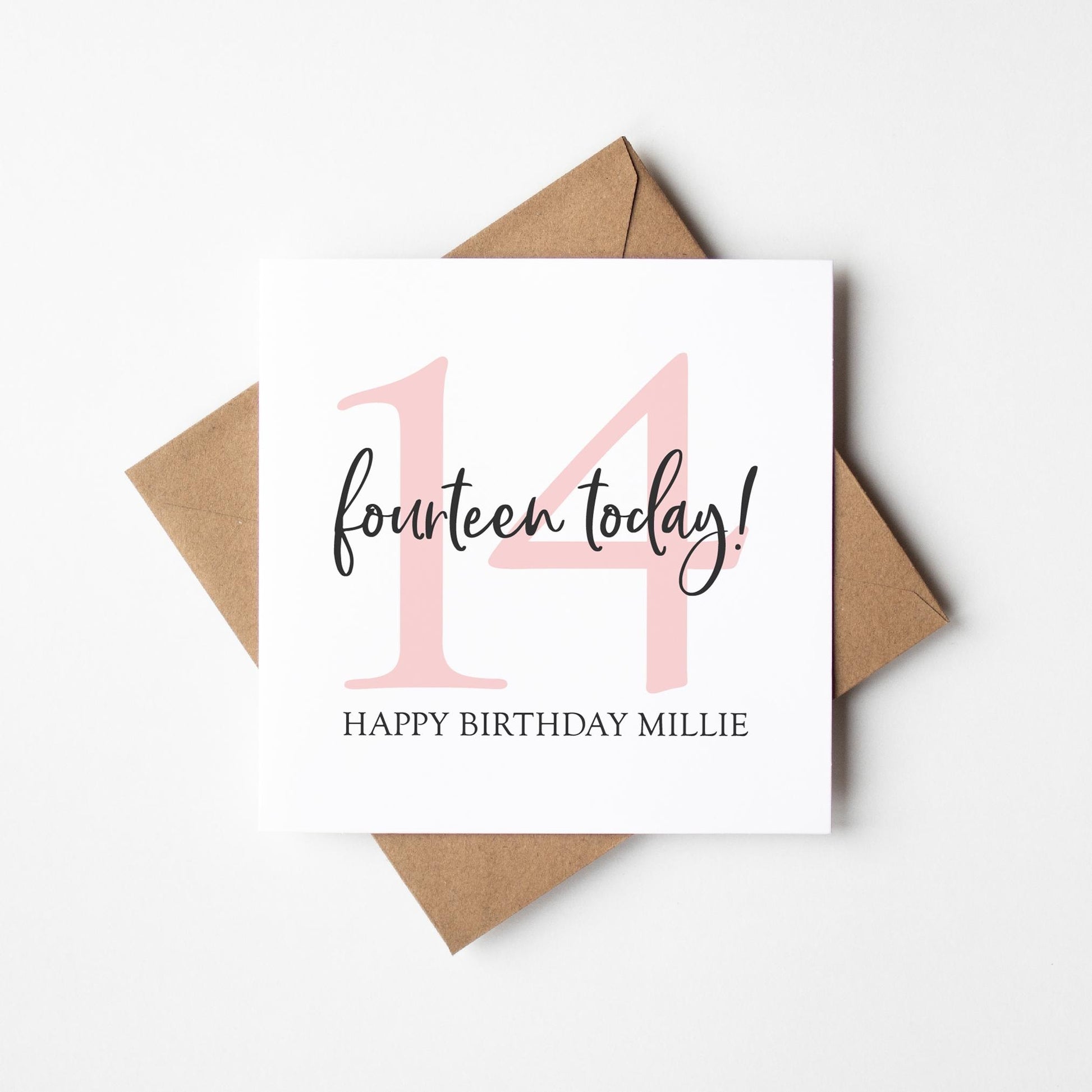 Personalised 14th Birthday Card • Birthday Number Card • Girl&#39;s Birthday Card •