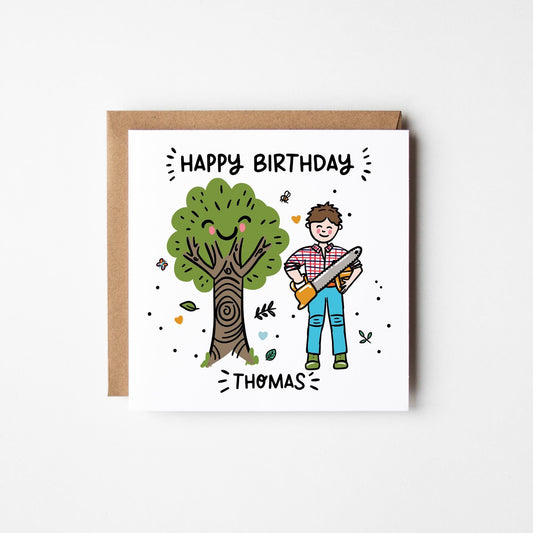 Happy Birthday Tree Surgeon&#39;s Card • Personalised Birthday Card for Arborist • Tree Surgeon Birthday Card For Him • Arboriculturalist&#39;s Card