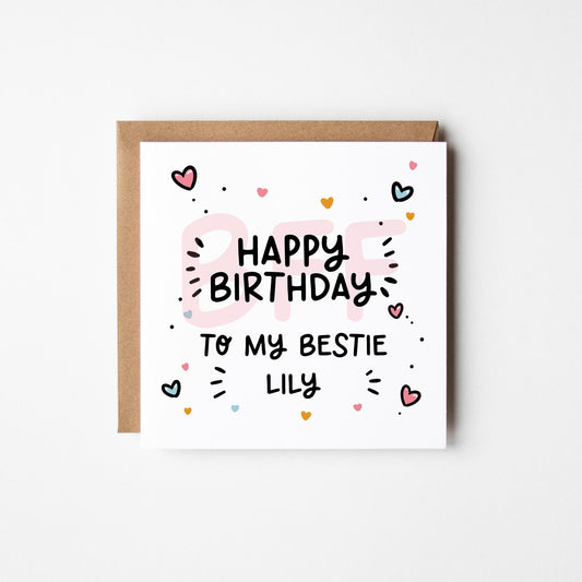 Bestie Birthday Card • Personalised Best Friend Birthday Card • BFF Birthday Card to my Bestie •