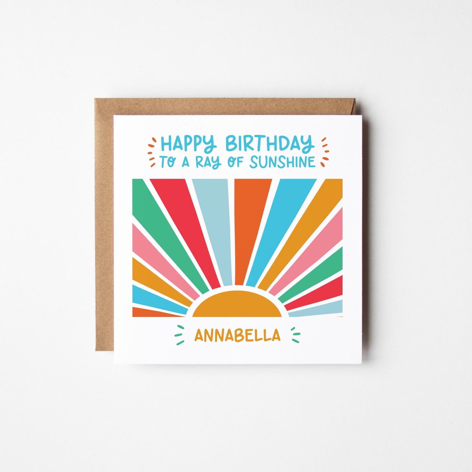 Ray of Sunshine Birthday Card • Personalised Birthday Card with Sunshine • Birthday Card •