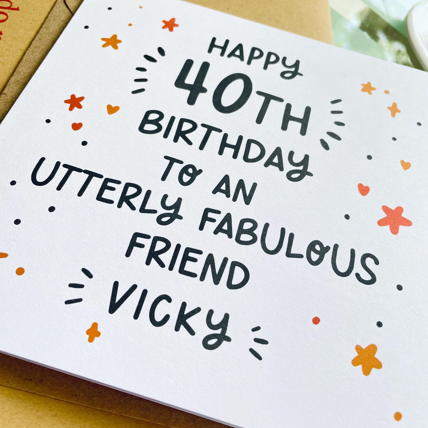 Utterly Fabulous X 40th Birthday Card • Personalised 40th Birthday Card • Personalised Birthday Card 40th Birthday •