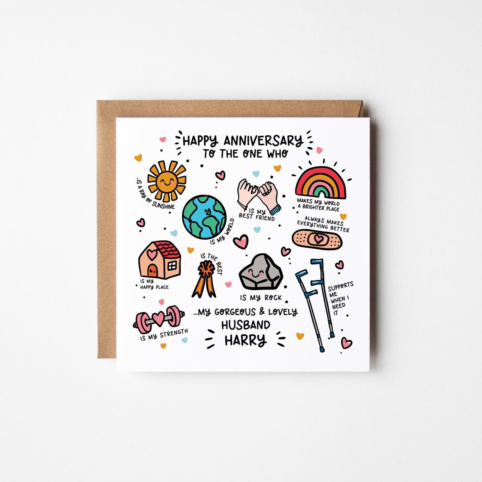 Happy Anniversary Husband Card • Personalised Husband Anniversary Card • Anniversary Card For Him •