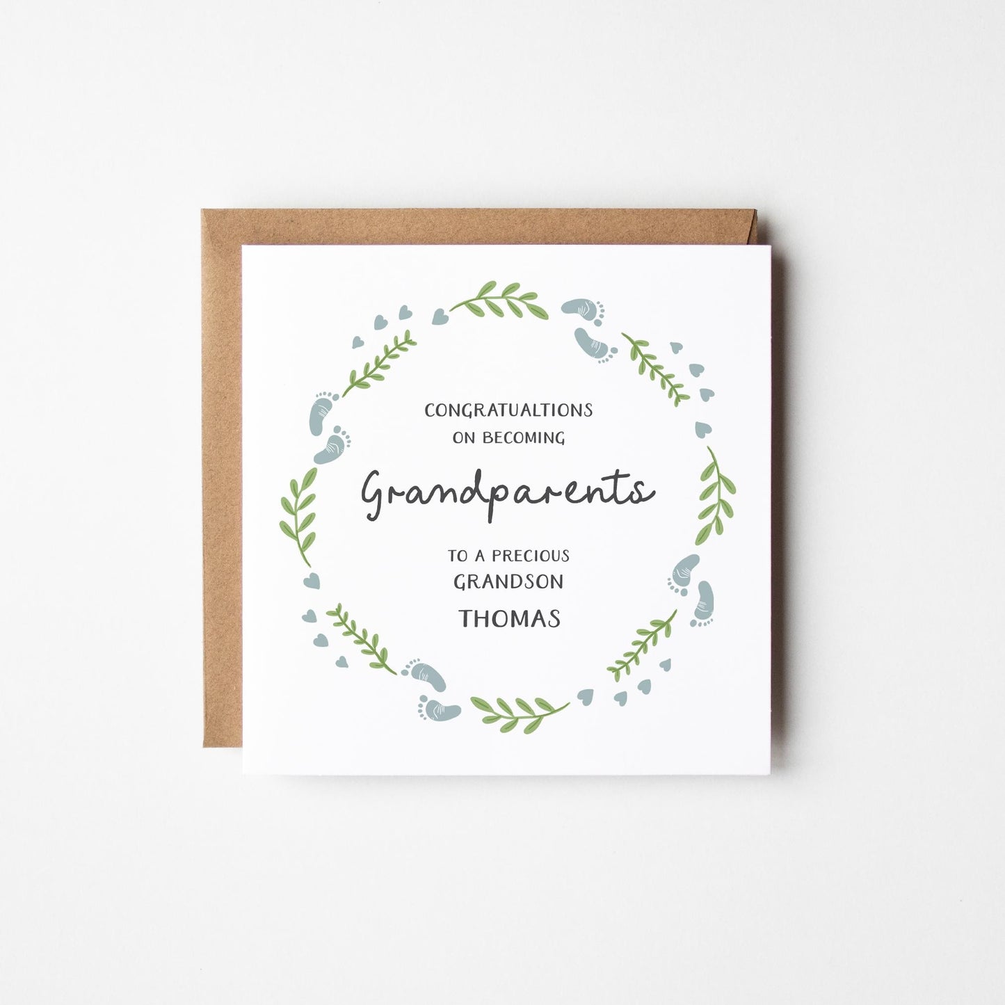 Blue New Grandparents Card • Personalised New Grandparents Card • Congratulations New Grandparents Card • New Grandchild