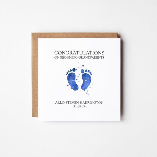 New Grandparents Grandson Card • Personalised New Baby Boy Grandparents Card • Congratulations New Grandparents Card • New Grandchild