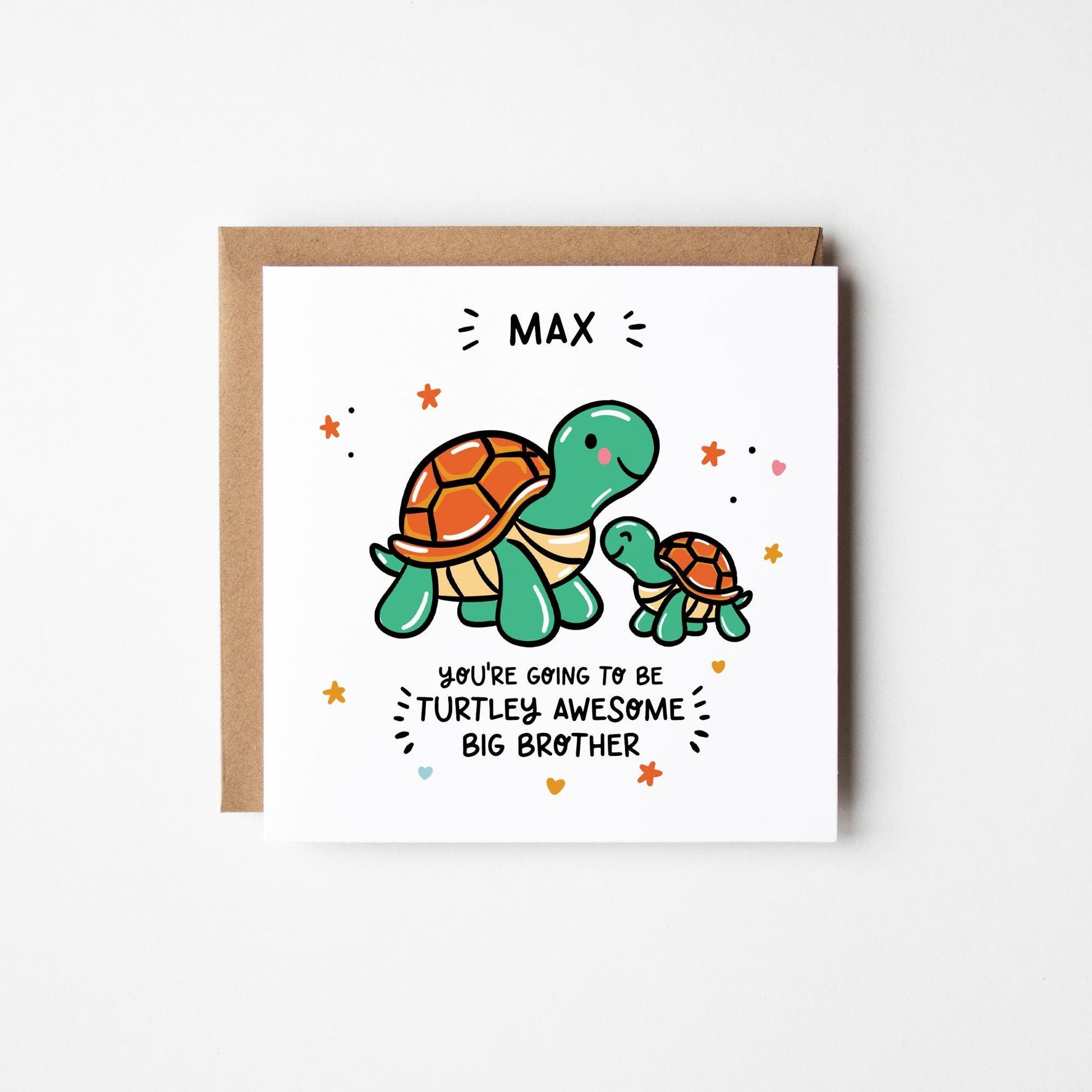 Personalised Big Brother Card • Personalised Turtley Awesome Big Brother Card • Becoming an Amazing Big Brother Card • Best Big Brother Card