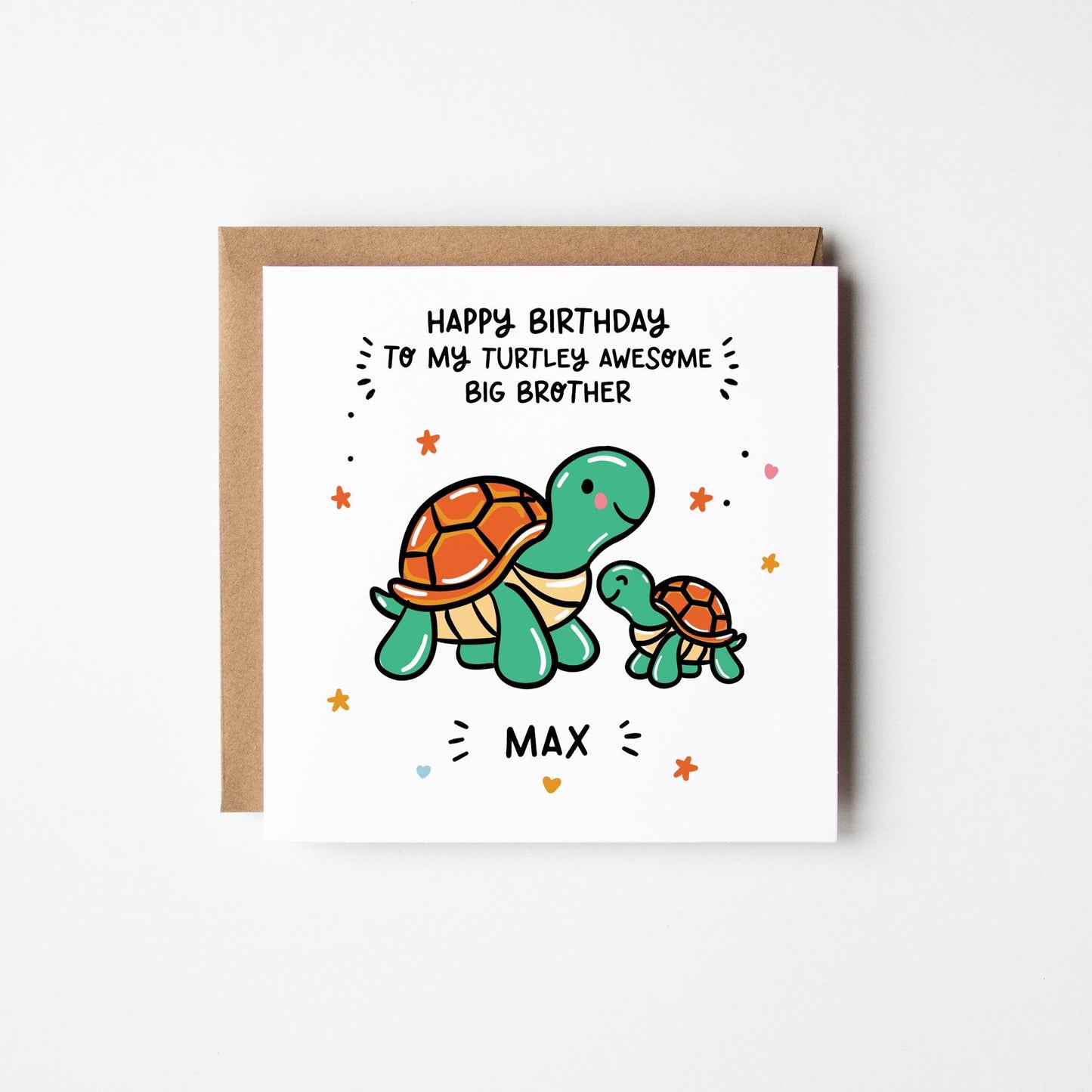 Big Brother Birthday Card • Turtley Awesome Big Brother Personalised Birthday Card • Funny Turtle Card • Birthday Card for Brother •