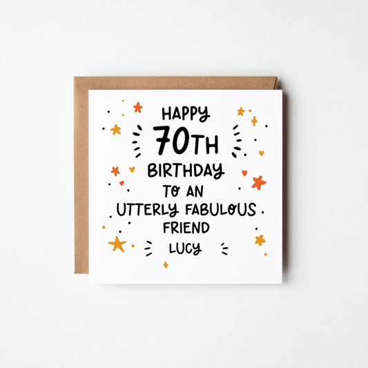 Utterly Fabulous X 70th Birthday Card • Personalised 70th Birthday Card • Personalised Birthday Card 70th Birthday •