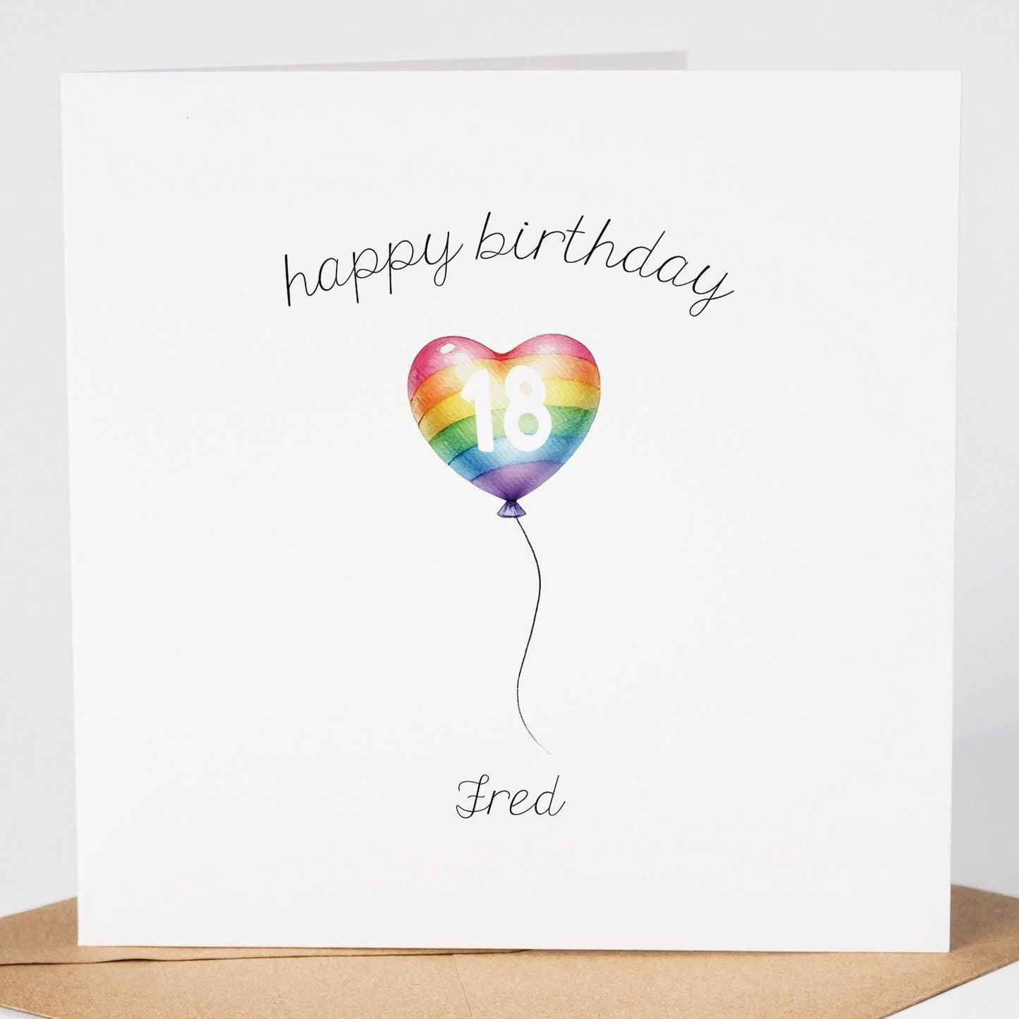 18th Birthday Card • Personalised 18th Rainbow Birthday Card • 18th Birthday Card •