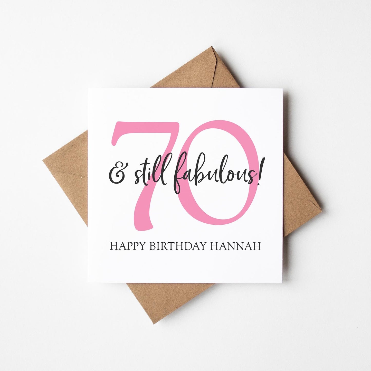 pink 70th Birthday Card for Her • Personalised 70th Birthday Card • Personalised 60th Card • Still Fabulous at 70th Birthday Card •