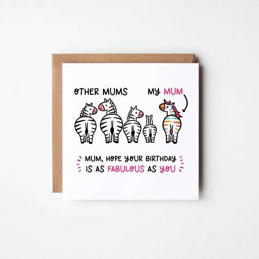 Fabulous Birthday Card For Mum • Funny Birthday Card For Mum • Card For Mum&#39;s Birthday •