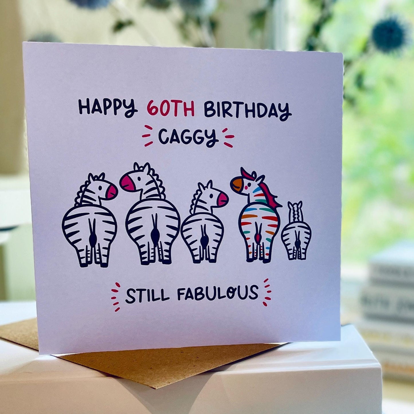 Still Fabulous 60th Birthday Card for Her • Personalised 60th Birthday Card • Zebra Birthday Card • Fabulous at 60 Card