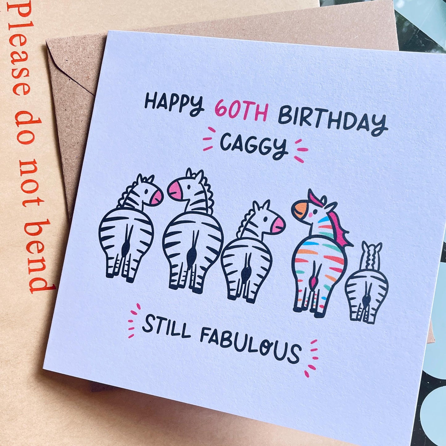 Still Fabulous 60th Birthday Card for Her • Personalised 60th Birthday Card • Zebra Birthday Card • Fabulous at 60 Card