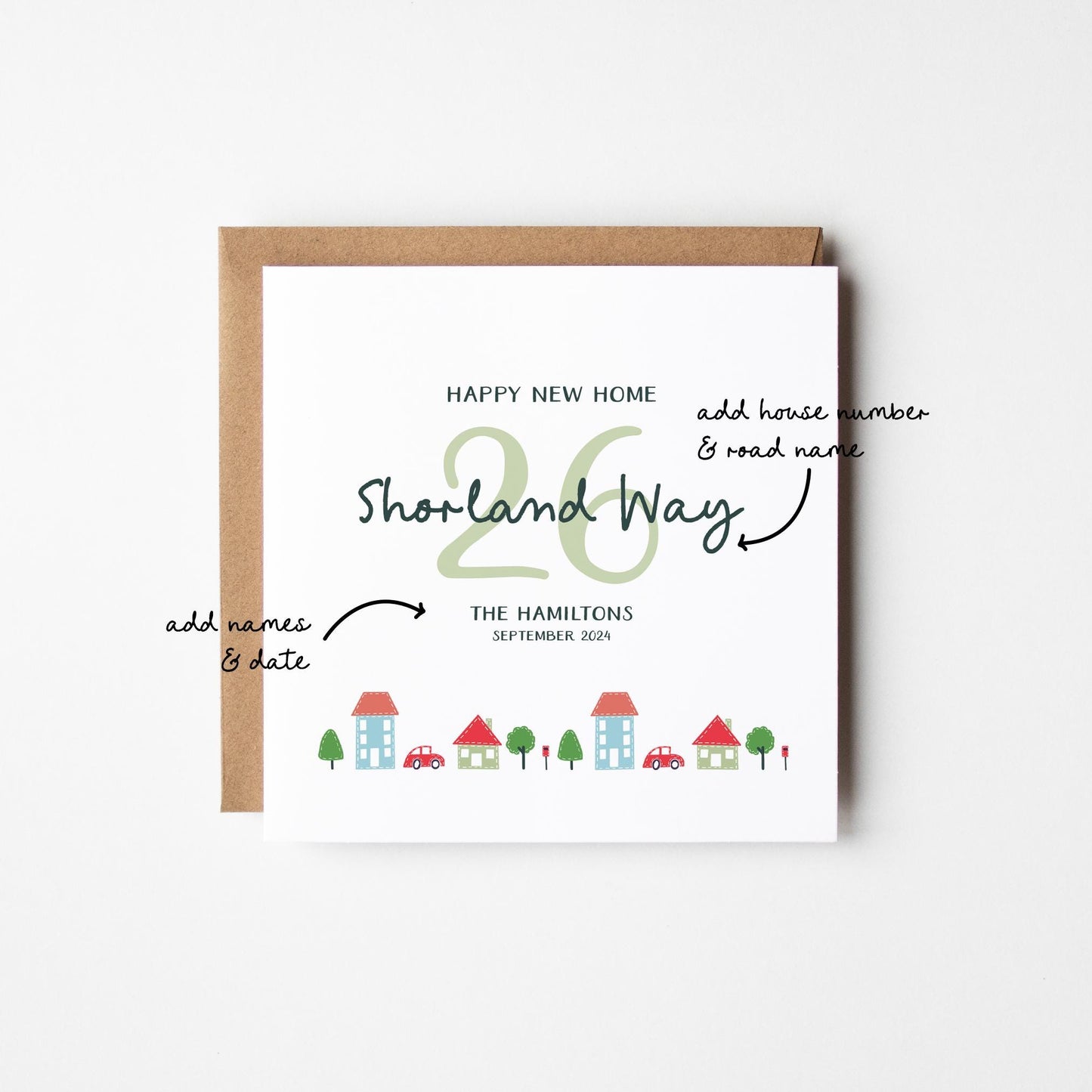 New Home Card • Personalised New Home Card • New Address Card • Housewarming Card • New Home Gift Card